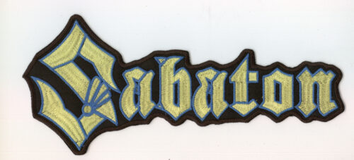 sabaton_lbluye_bpat Sabaton - Blau Gelbes Logo Rückenaufnäher