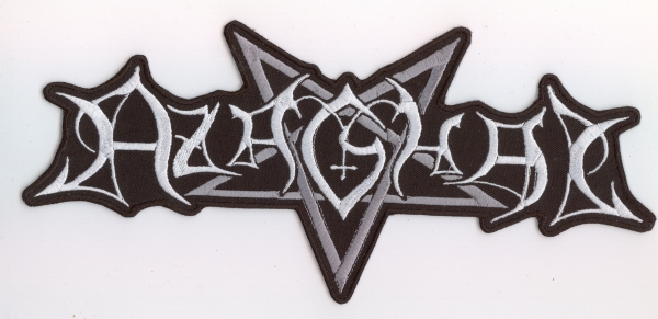 images Azaghal - Weisses Logo Graues Pentagram Rückenaufnäher