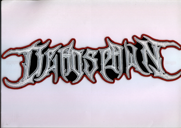 Deadspawn - Weisses Logo Roter Rand Rückenaufnäher