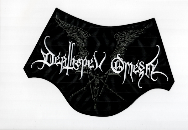 images Deathspell Omega - Grau Weisses Logo Rückenaufnäher