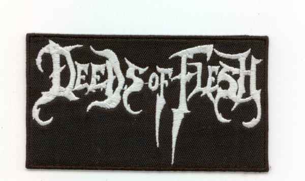 Deeds of Flesh - Weisses Logo Aufnäher