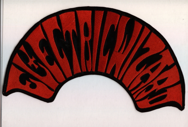 images Electric Wizard - Rotes Halb Rundes Logo Rückenaufnäher