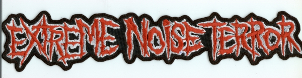 images Extreme Noise Terror - Rot Weisses Logo Rückenaufnäher