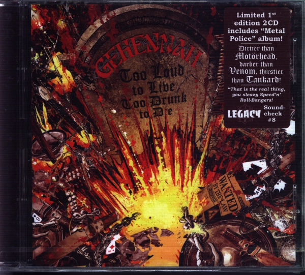 images Gehennah - Too Loud to Live Too Drunk to Die CD