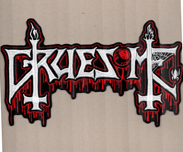 images Gruesome - Rot Weisses Logo Rückenaufnäher