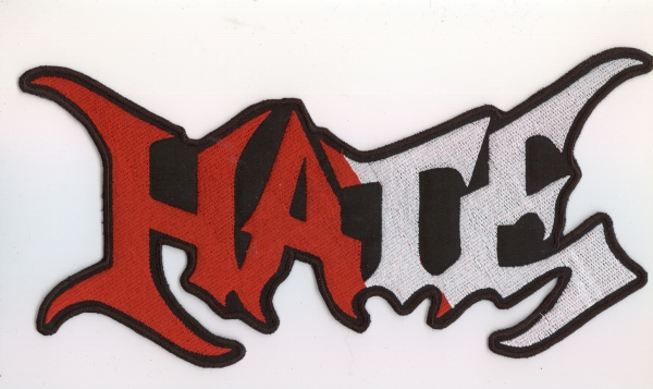 Hate - Rot Weisses Logo Rückenaufnäher