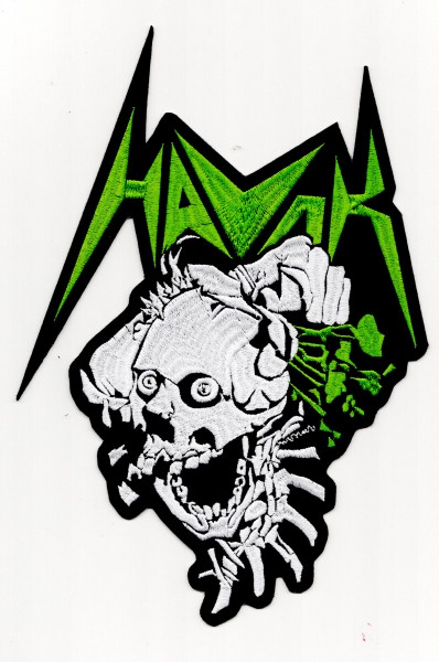 images Havok - Grünes Logo Weisses Face Logo Rückenaufnäher