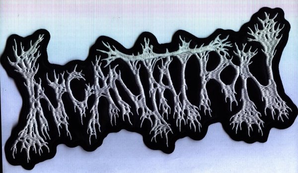 images Incantation - Weisses Logo Rückenaufnäher