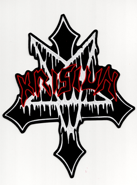 images Krisiun - Rotes Logo Weisses Kreuz Rückenaufnäher