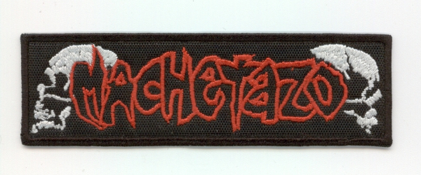 Machetazo - Red Logo Weisser Skull Aufnäher