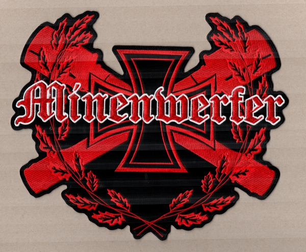 images Minenwerfer - Rot Weisses Logo Rückenaufnäher