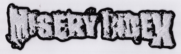 images Misery Index - Weisses Logo Rückenaufnäher