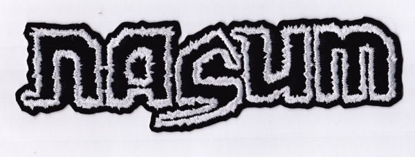 images Nasum - Weisses Outline Logo Rückenaufnäher