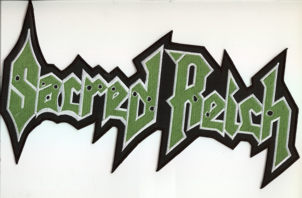 Sacred Reich - Weiss Grün Weisses Logo Rückenaufnäher