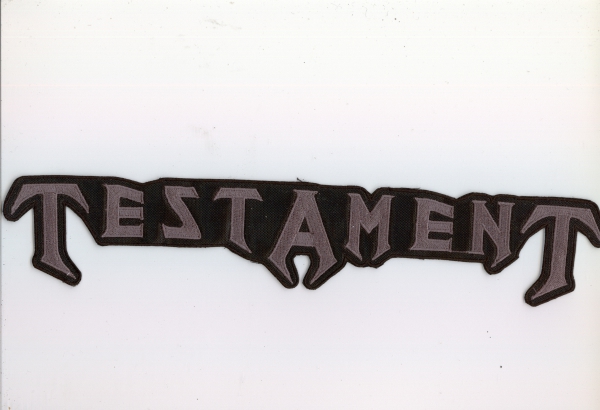 images Testament - Solides Graues Logo Rückenaufnäher
