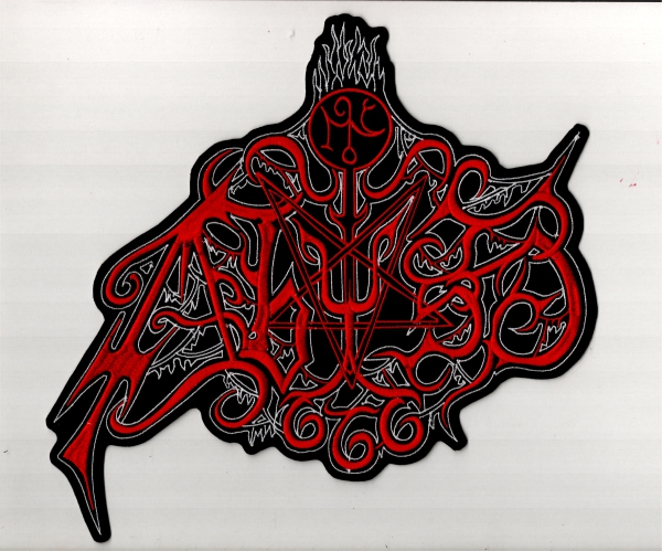 images The Abyss - Weiss Rot Weisses Logo Rückenaufnäher