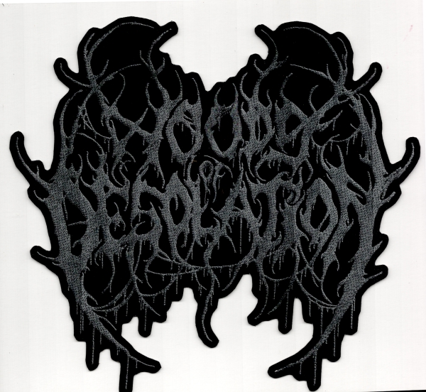 images Woods of Desolation - Graues Logo Rückenaufnäher
